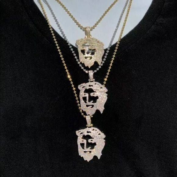 Brand New Iced Out Ghost Jesus Head Pendant - Picture 3 of 6